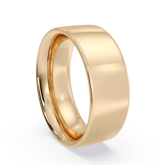 DHFC07H Flat Court Wedding Ring - Heavy weight, 7mm width