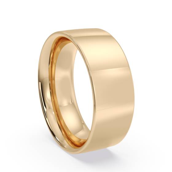DHFC07M Flat Court Wedding Ring - 7mm width, Medium depth