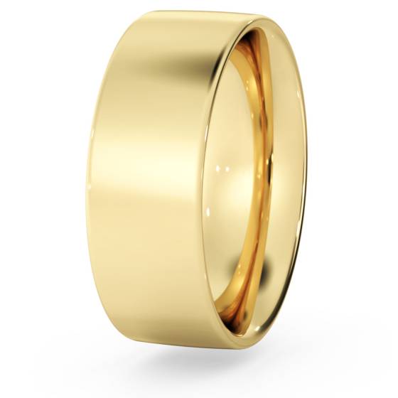DHFC07M Flat Court Wedding Ring - 7mm width, Medium depth