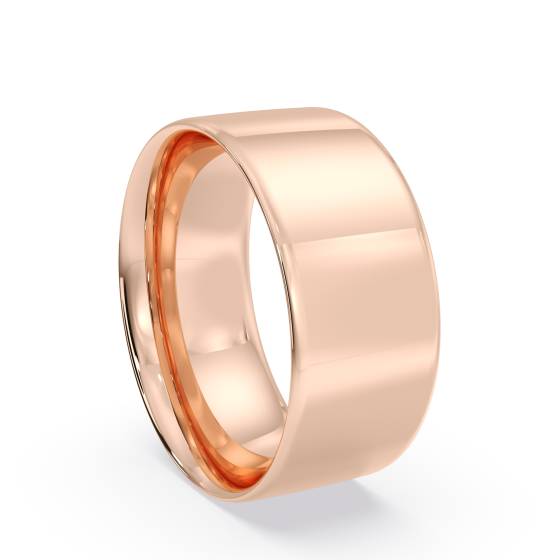 DHFC08 Flat Court Wedding Ring - 8mm width, Thin depth