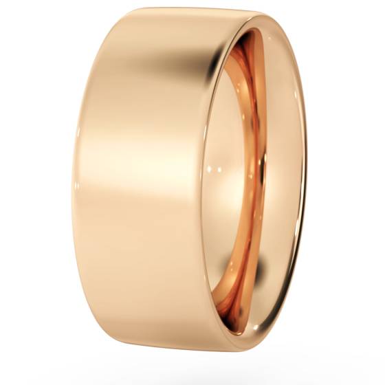 DHFC08H Flat Court Wedding Ring - Heavy weight, 8mm width