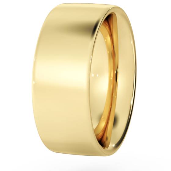 DHFC08H Flat Court Wedding Ring - Heavy weight, 8mm width