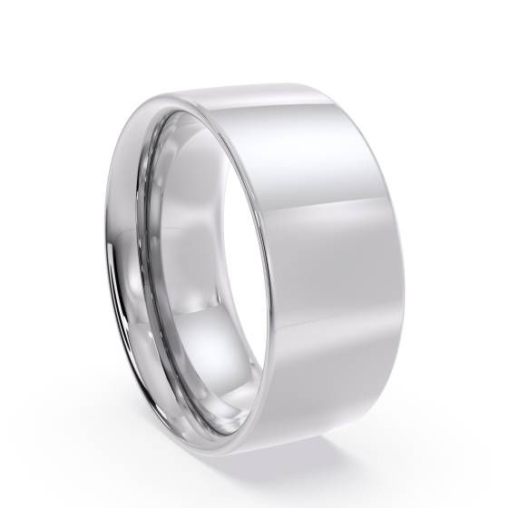 DHFC08M Flat Court Wedding Ring - 8mm width, Medium depth