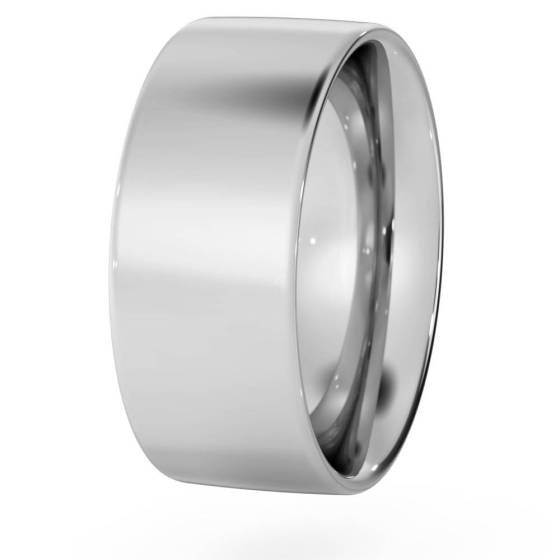 DHFC08M Flat Court Wedding Ring - 8mm width, Medium depth