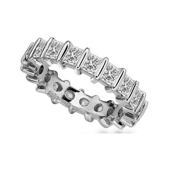 0.75ct SI1/F Natural Princess Diamond Full Eternity Ring in Platinum