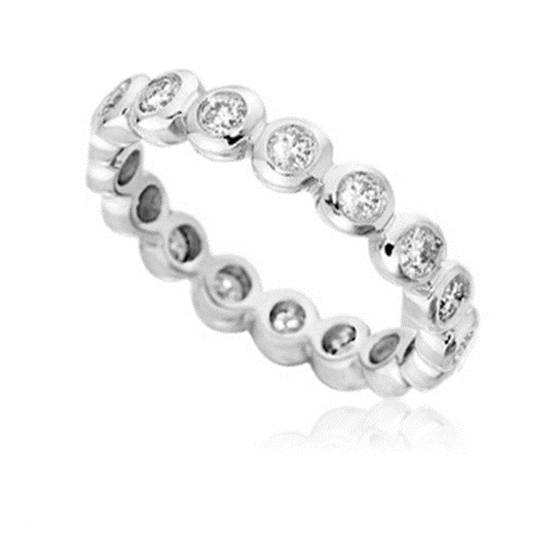Modern Round Diamond Bezel Set Full Eternity Ring