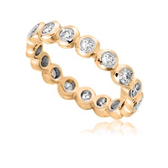 Modern Round Diamond Bezel Set Full Eternity Ring