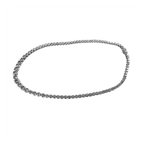 15.85ct VS/H-I Natural Round Diamond Single Row Tennis Necklace in 9k White Gold