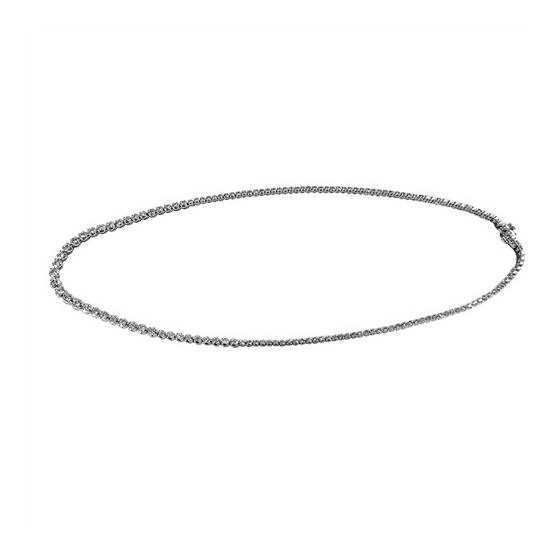 4.11ct VVS/G-H Natural Round Diamond Single Row Tennis Necklace in 9k White Gold