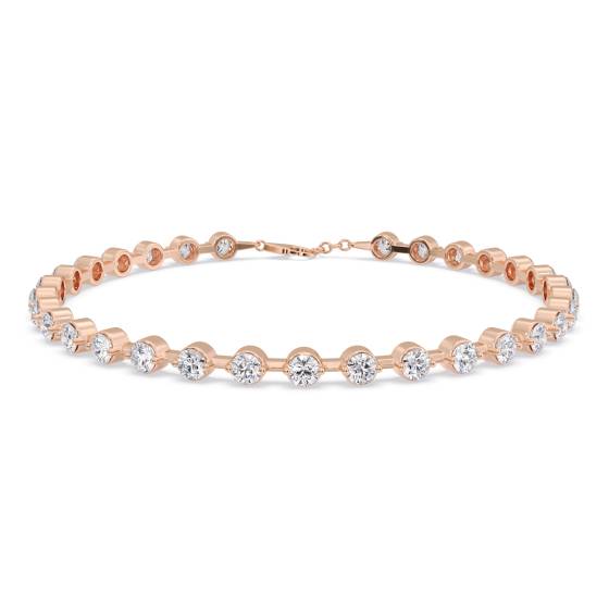 Round Cut Rubover Bracelet