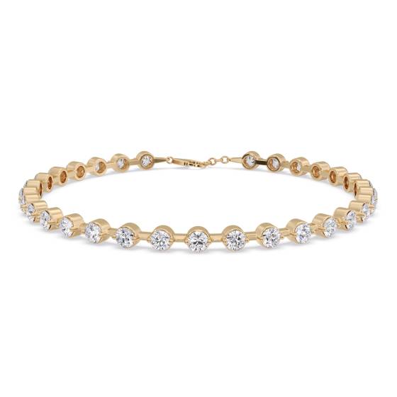 Round Cut Rubover Bracelet