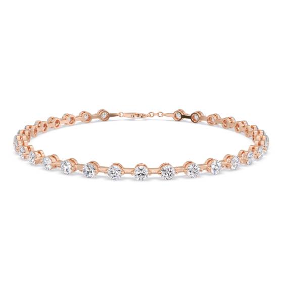 Round Cut Rubover Bracelet