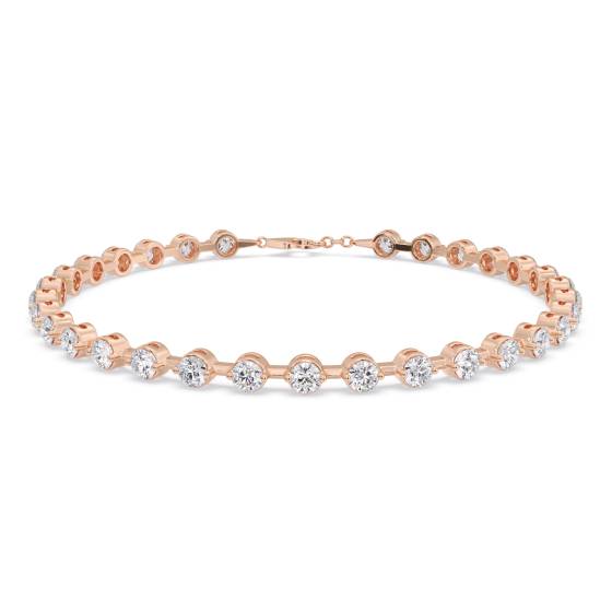 Round Cut Bezel Set Bracelet