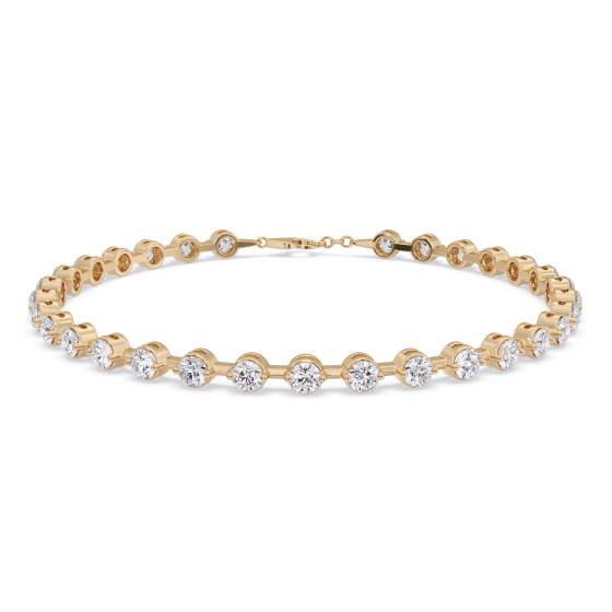 Round Cut Bezel Set Bracelet