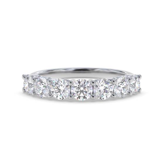 7 Stone Round Diamond Half Eternity Ring