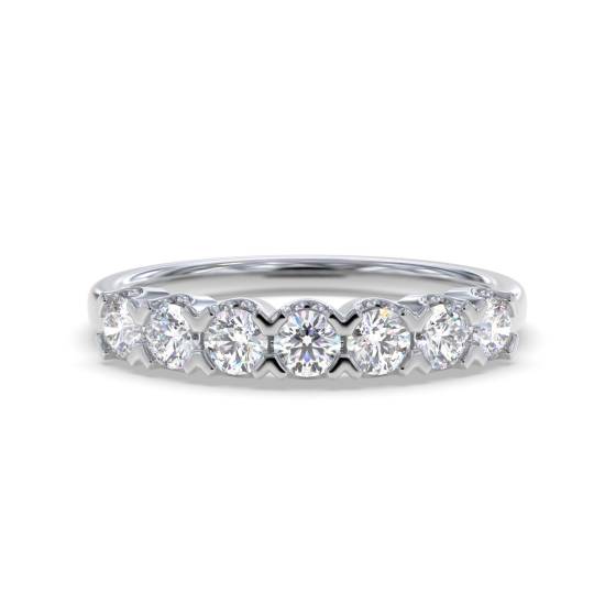 DHHET2022 7 Stone Round Diamond Bezel Set Half Eternity Ring