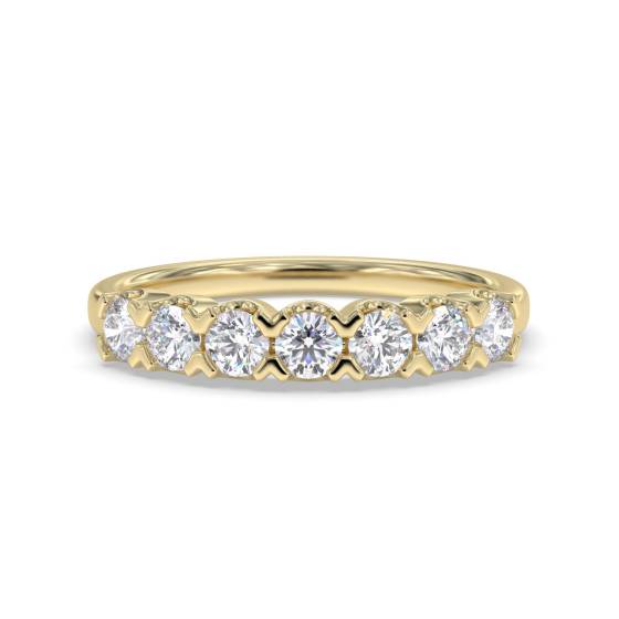 DHHET2022 7 Stone Round Diamond Bezel Set Half Eternity Ring