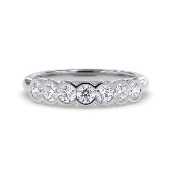 DHHET221 7 Stone Round Diamond Bezel Set Half Eternity Ring