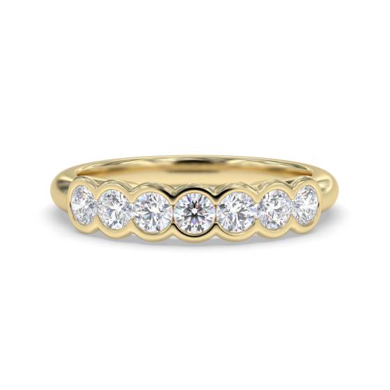 DHHET221 7 Stone Round Diamond Bezel Set Half Eternity Ring