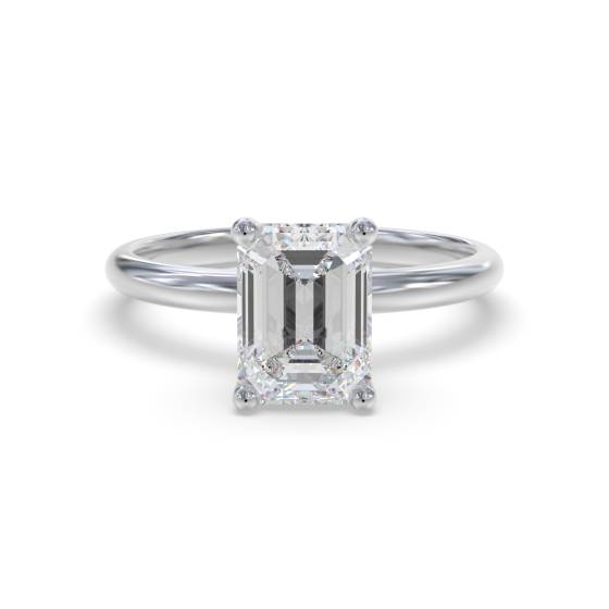 Emerald Diamond Engagement Ring