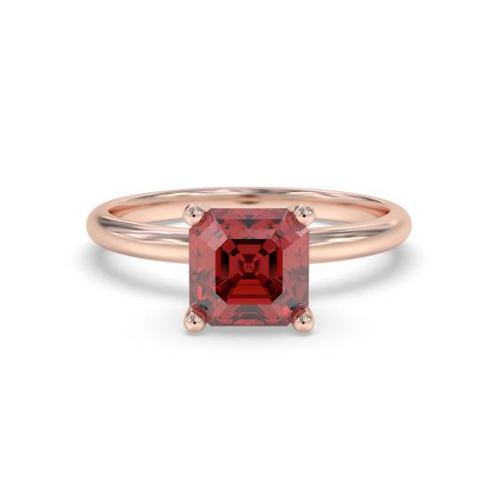 Classic Asscher Ruby Solitaire Ring