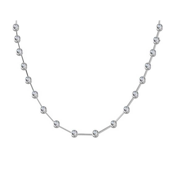 1.20ct VS/E-F Natural Round Diamond Necklace in 18k White Gold