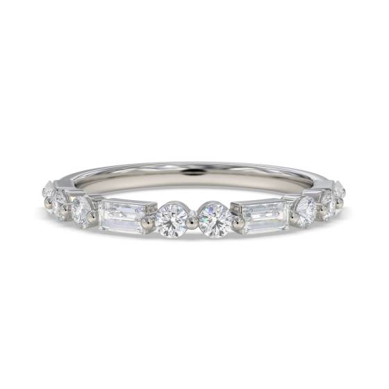 0.25ct Baguette and Round Diamond Alternating Eternity Ring