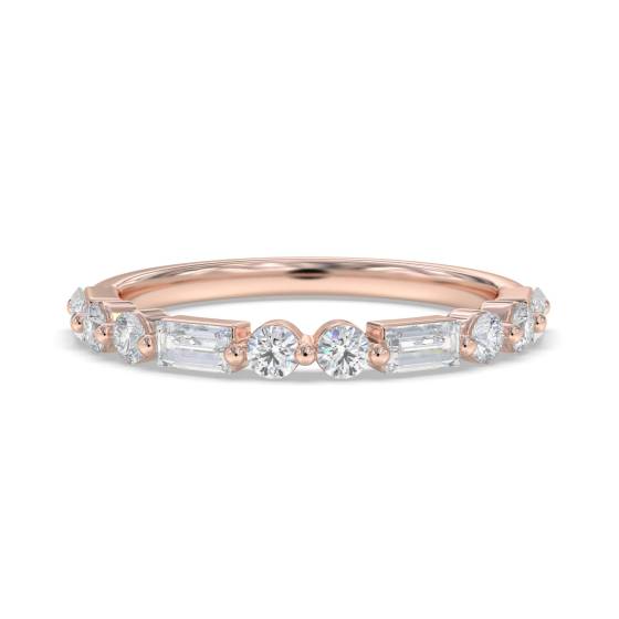 0.25ct Baguette and Round Diamond Alternating Eternity Ring