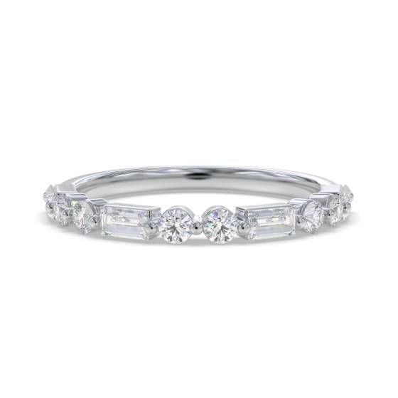 0.25ct Baguette and Round Diamond Alternating Eternity Ring