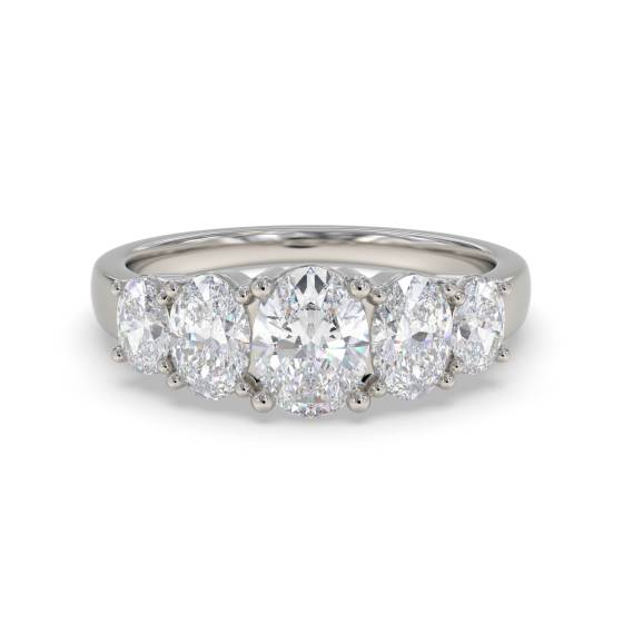 1.10ct 5 Stone Oval Diamond Graduated Eternity Ring