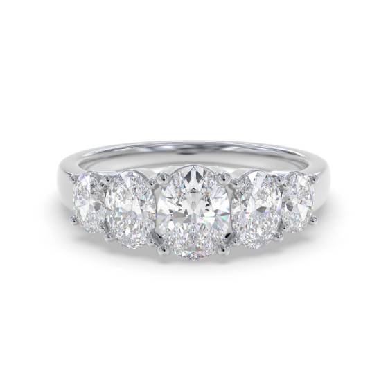 1.10ct 5 Stone Oval Diamond Graduated Eternity Ring