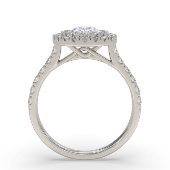 1.50ct Ovaldiamond Double Halo Shoulder Set Side Detail Ring