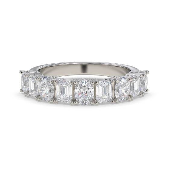 1.65ct Oval and Emerald Diamond Eternity Ring