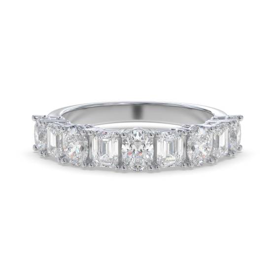 1.65ct Oval and Emerald Diamond Eternity Ring