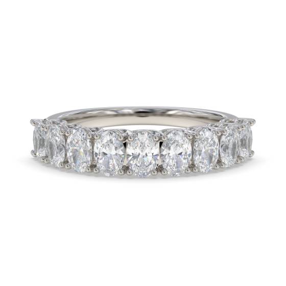 2.10ct Oval 9 Stone Diamond Ring