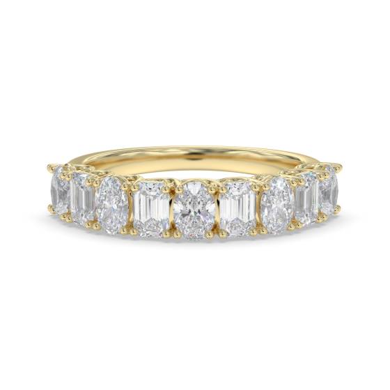 2.10ct Oval and Emerald Diamond Eternity Ring