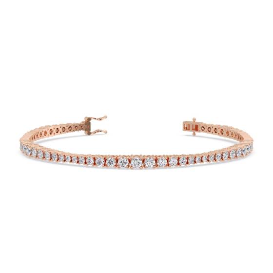 5ct Center Graduated Round Diamond Designer Bracelet