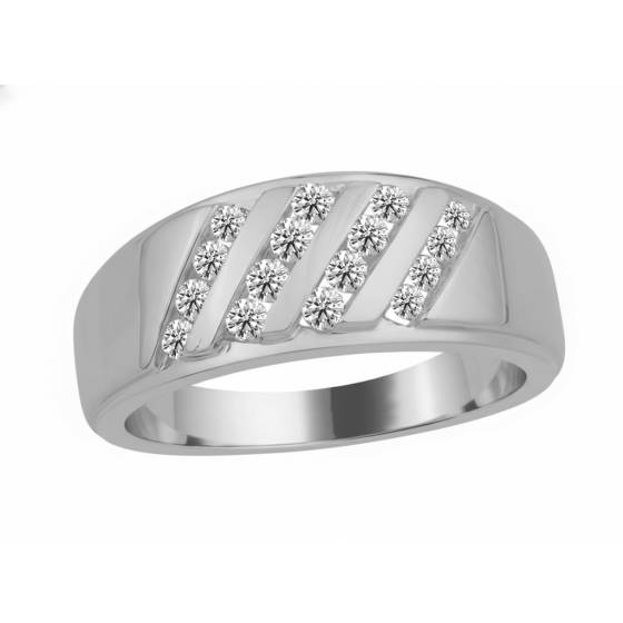 3.5mm Mens Round Diamond Ring