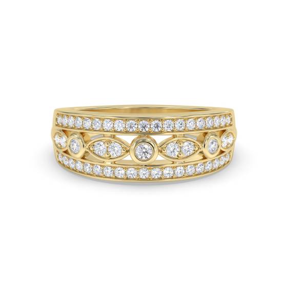 7.5mm Designer Bezel Set Dress Ring