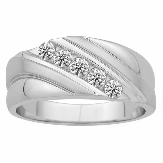 4mm Mens Round Diamond Ring