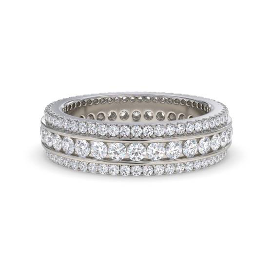 2.50ct Triple Row Diamond Full Eternity and Dress Ring