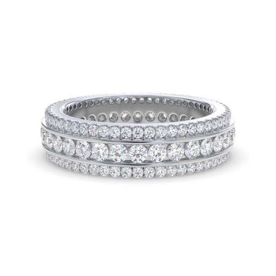 2.50ct Triple Row Diamond Full Eternity and Dress Ring