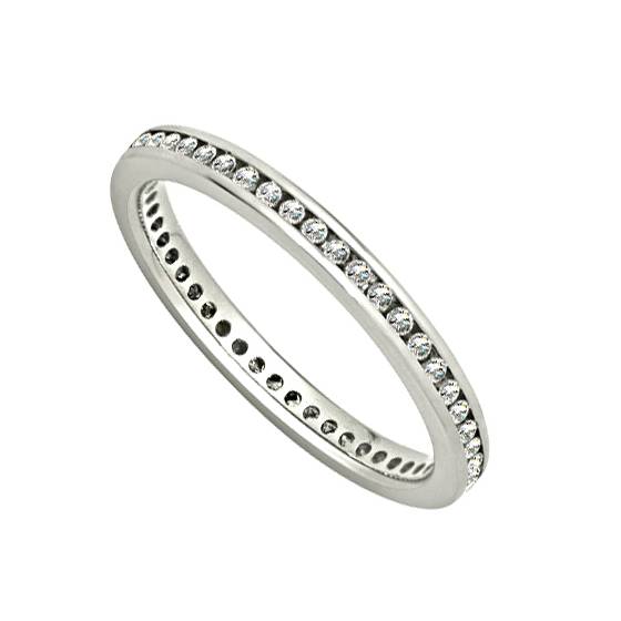 0.36ct VS/E-F Natural Round Diamond Full Eternity Ring in Platinum
