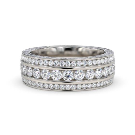 2.50ct 3 Row Diamond Full Eternity and Dress Ring