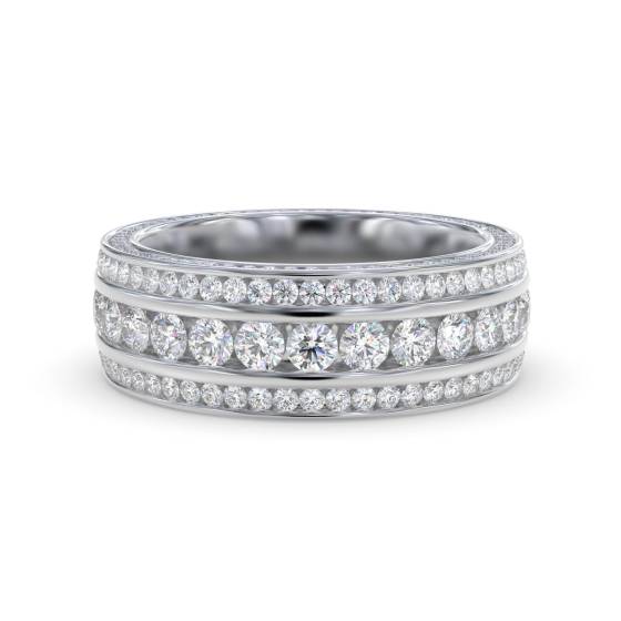 2.50ct 3 Row Diamond Full Eternity and Dress Ring