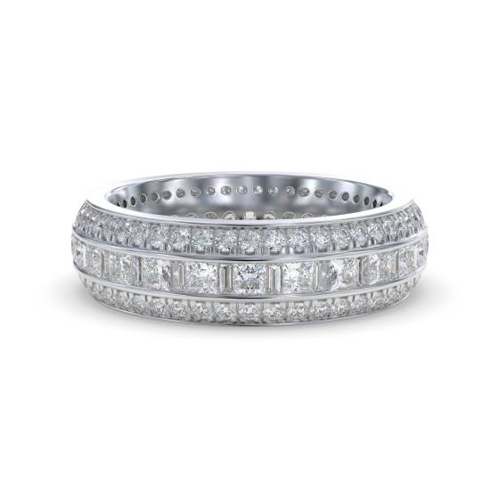 1.25ct Elegant Princess Diamond Multi Row Dress Ring