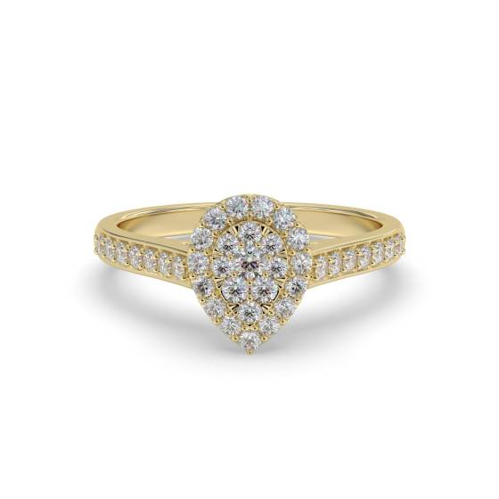 Single Halo Diamond Cluster Shoulder Set Ring