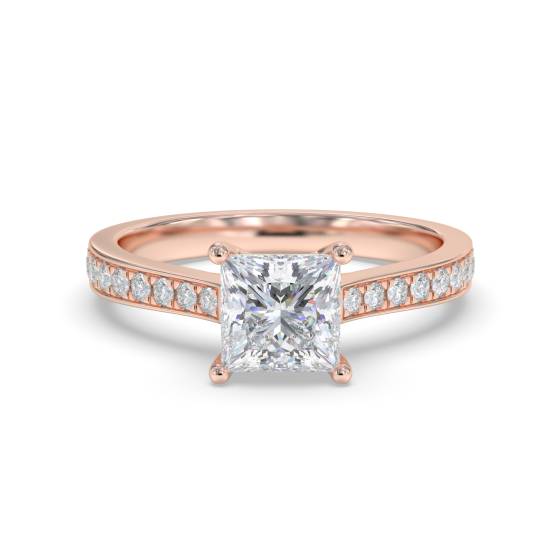 Petite Princess Diamond Shoulder Set Ring