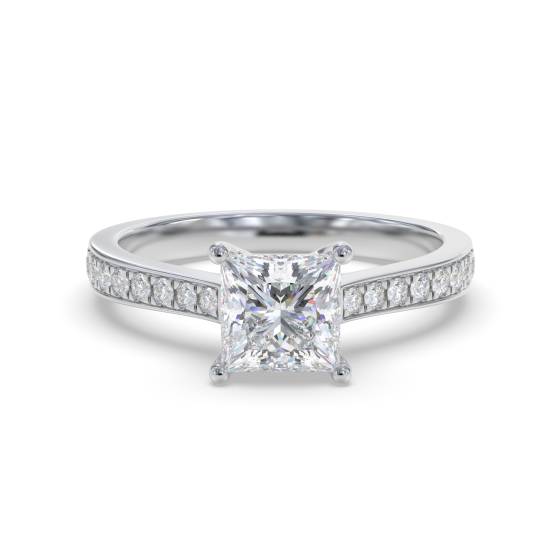 Petite Princess Diamond Shoulder Set Ring