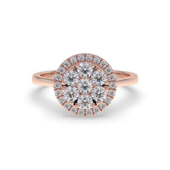 0.50ct Elegant Round Diamond Cluster Ring